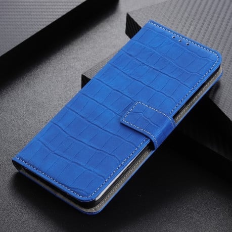 Чехол-книжка Magnetic Crocodile Texture на Samsung Galaxy S24 FE 5G - синий