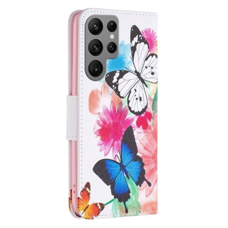 Чохол-книжка Colored Drawing Pattern для Samsung Galaxy S25 Ultra 5G - Butterflies