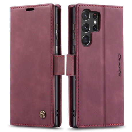 Кожаный чехол CaseMe-013 Multifunctional на Samsung Galaxy S23 Ultra 5G - винно-красный