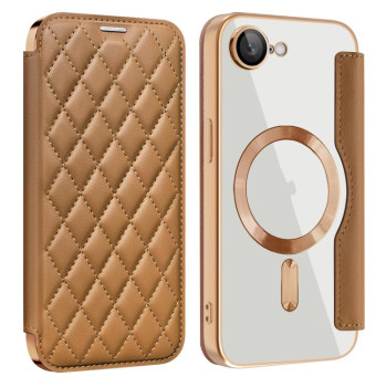 Чехол-книжка Shield MagSafe RFID Anti-theft Leather для  для iPhone 16e - коричневый