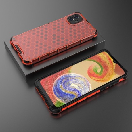 Противоударный чехол Honeycomb на  Samsung Galaxy A04 4G - красный