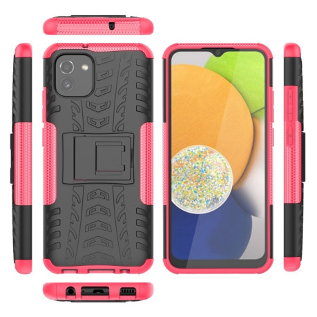 Противоударный чехол Tire Texture на Samsung Galaxy A03/A04E - розовый