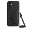 Чохол Rhombic Texture Card Bag RFID для Samsung Galaxy A55 - чорний