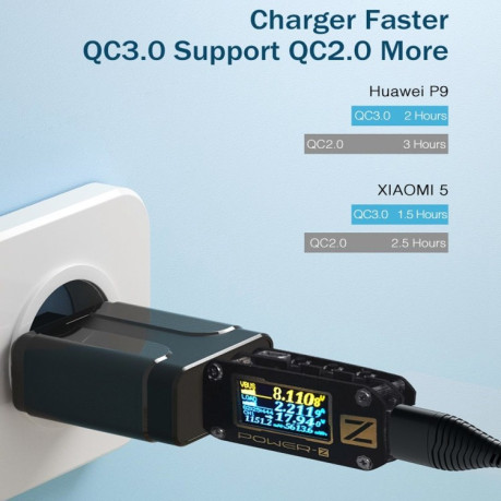 Швидка зарядка Portable QC3 18W USB Universal Quick Charging Charger  - чорний