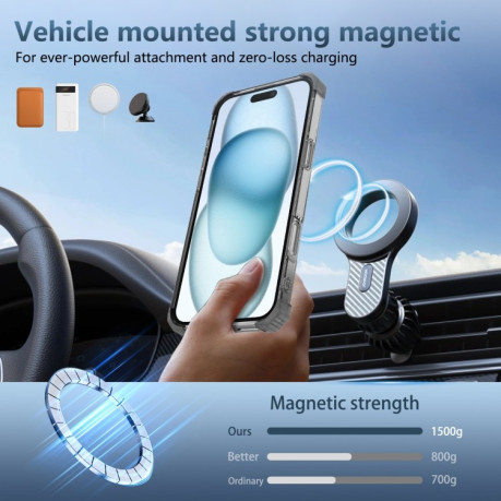 Противоударный чехол Shield CD Pattern MagSafe Magnetic для  iPhone 16 Plus - черный