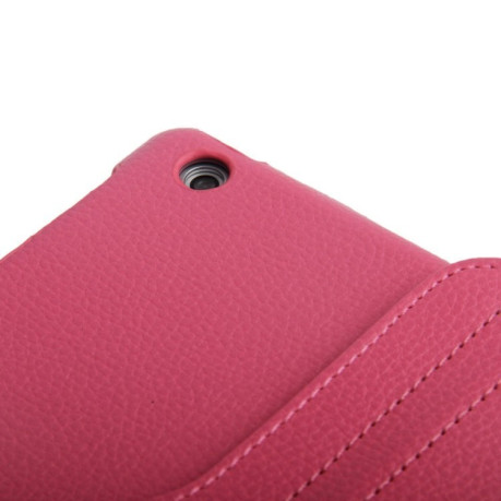 Чехол 360 Degree Litchi Texture пурпурно-красный для iPad Air