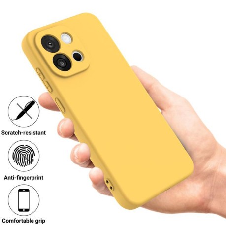 Силиконовый чехол Solid Color Liquid Silicone на OnePlus 13T - желтый