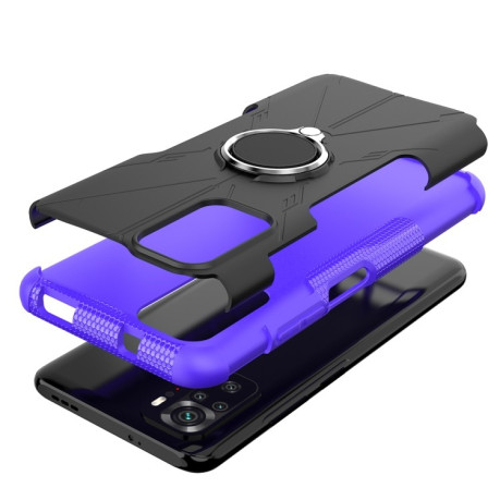 Противоударный чехол Machine Armor Bear для Xiaomi Redmi Note 10 Pro - фиолетовый