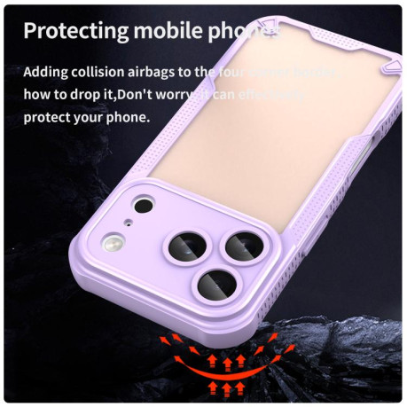Противоударный чехол Armor Glaze PC Hybrid для iPhone 17 Pro - фиолетовый