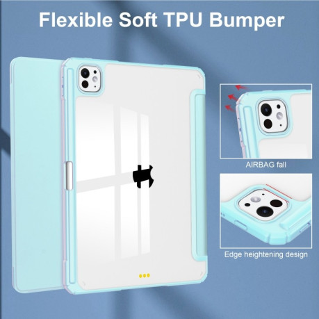 Чохол-книжка Pure Color 3-fold Clear TPU Smart Leather на iPad Pro 13 2024 - блакитний