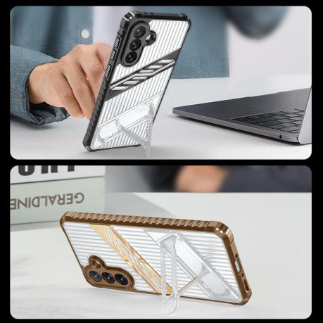 Протиударний чохол Plating Holder PC Hybrid TPU для Samsung Galaxy A36/A56 5G - зелений