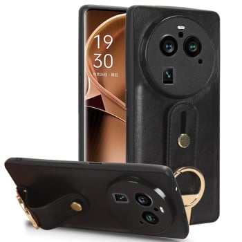 Протиударний чохол Wristband Leather Back для OPPO Find X6 Pro 5G - чорний