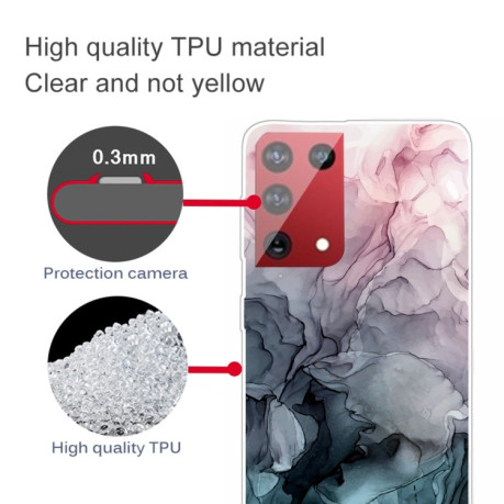 Противоударный чехол Marble Pattern для Samsung Galaxy S21 Ultra - Abstract Light Pink