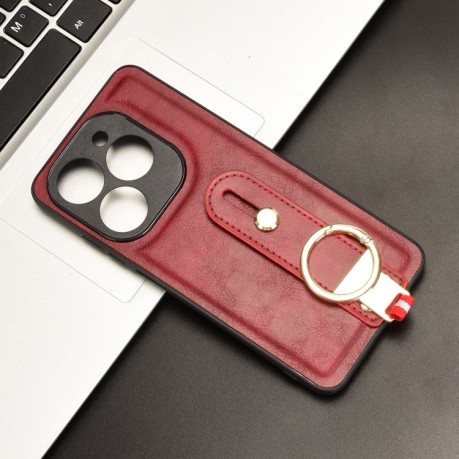 Протиударний чохол Wristband Leather Back для Infinix Smart 8 Plus / Smart 8 Pro - червоний