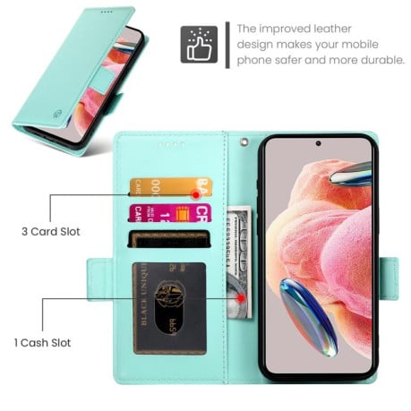 Чохол-книжка Side Buckle Magnetic Frosted Leather на Xiaomi Redmi 15 5G / 4G EU 171mm - зелений