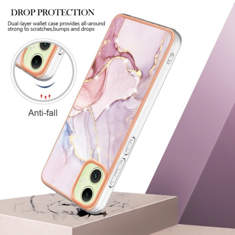 Противоударный чехол Electroplating IMD для Samsung Galaxy A05 - розовое золото