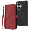 Чехол-книжка Side Buckle Double Fold Hand Strap Leather для Xiaomi Poco F7 - красный