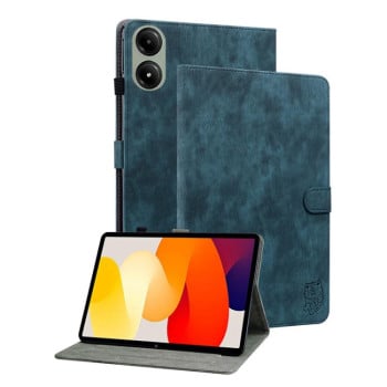 Чехол-книжка Embossed Tiger Pattern Leather для Xiaomi Redmi Pad 2 / Xiaomi Redmi Pad SE 11 2025 - синий