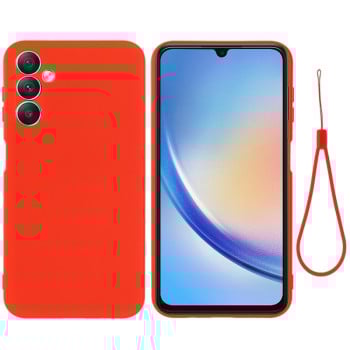 Силиконовый чехол Solid Color Liquid Silicone на Samsung Galaxy M34 5G - красный