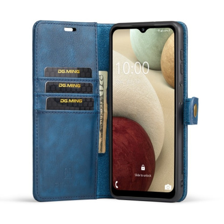 Кожаный чехол-книжка DG.MING Crazy Horse Texture на Samsung Galaxy A04s/A13 5G - синий