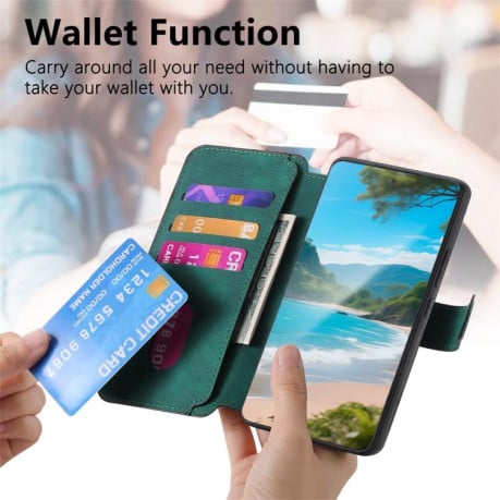 Чехол-книжка CaseNeo MagSafe RFID Anti-theft Retro Leather на Xiaomi Redmi Turbo 4 Pro / Poco F7 5G - зеленый