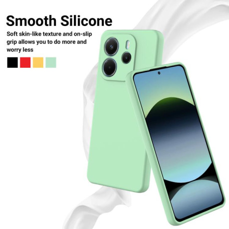 Силиконовый чехол Solid Color Liquid Silicone на Xiaomi Redmi Note 14 4G 164.84mm - зеленый