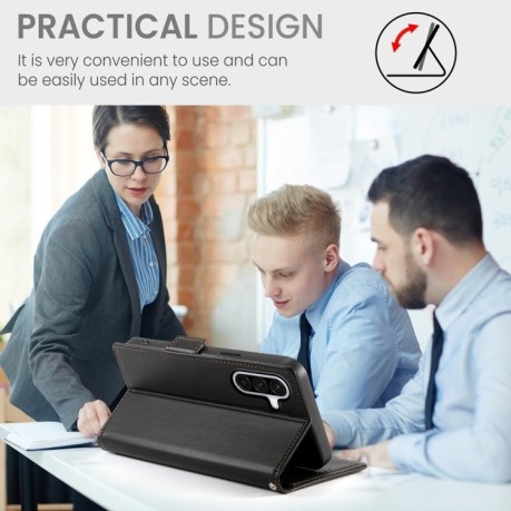 Чохол-книжка Side Buckle Magnetic Frosted Leather  для Samsung Galaxy A26 5G - чорний