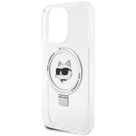 Оригінальний чохол Karl Lagerfeld Ring Stand Karl Choupette MagSafe для iPhone 15 Pro Max - transperent(KLHMP15XHMRSCHH)