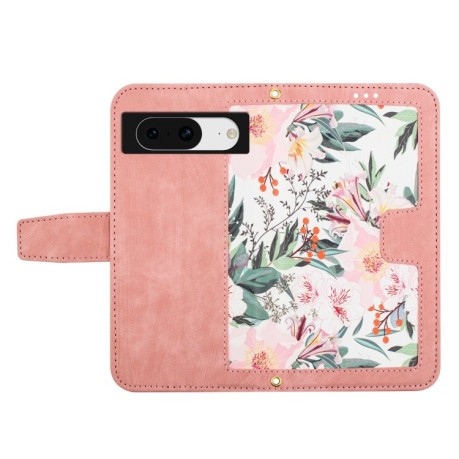 Чехол-книжка Floral Pattern Leather для Google Pixel 8a - розовый