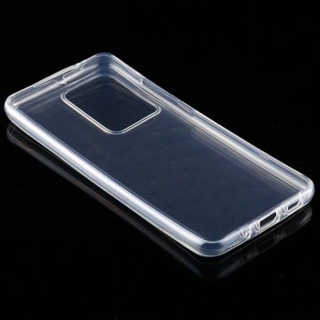 Двусторонний ультратонкий силиконовый чехол на Samsung Galaxy S20 Ultra - прозрачный