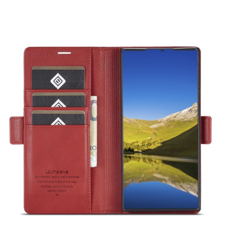 Чехол-книжка LC.IMEEKE Skin-friendly для Samsung Galaxy S22 Ultra - красный
