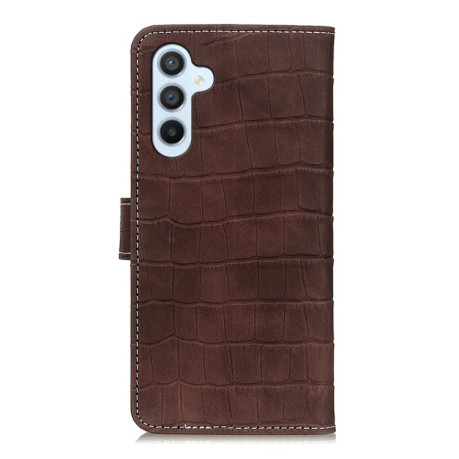 Чехол-книжка Magnetic Crocodile Texture на Samsung Galaxy S24 FE 5G - коричневый