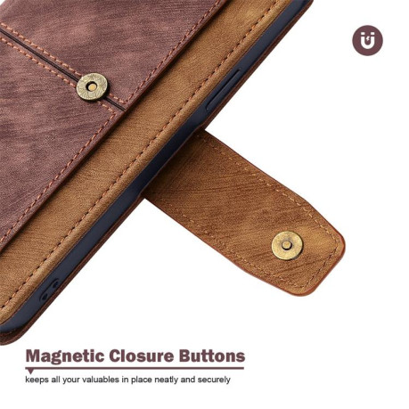 Чохол-книжка Color Stitching Skin Feel Leather RFID Blocking на OPPO A5 Pro 5G Global - коричневий