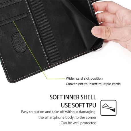 Чехол-книжка с мягким покрытием Skin Feel и магнитной застёжкой на OPPO A5x 5G Global - черный