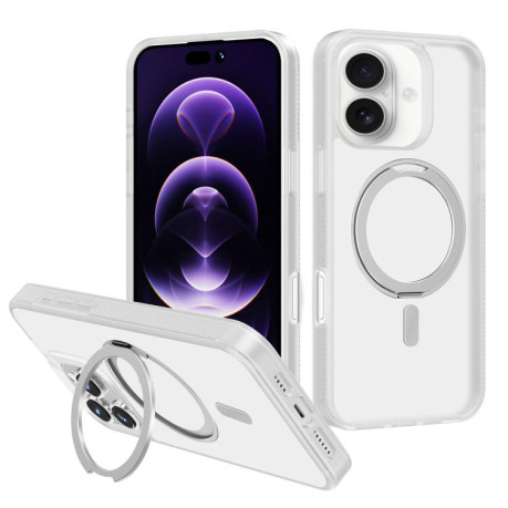 Противоударный чехол Kalebol Rotating Holder MagSafe PC Hybrid TPU для iPhone 17 - белый
