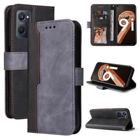Чехол-книжка Business Stitching-Color для Realme 9i/OPPO A76/A96 4G - серый