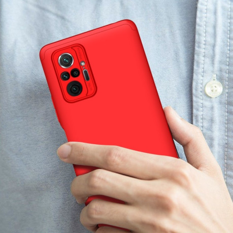 Противоударный чехол GKK Three Stage Splicing на Xiaomi Redmi Note 10 Pro / Note 10 Pro Max - красный