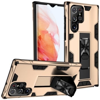 Противоударный чехол Soldier Armor для Samsung Galaxy S22 Ultra 5G - золотой