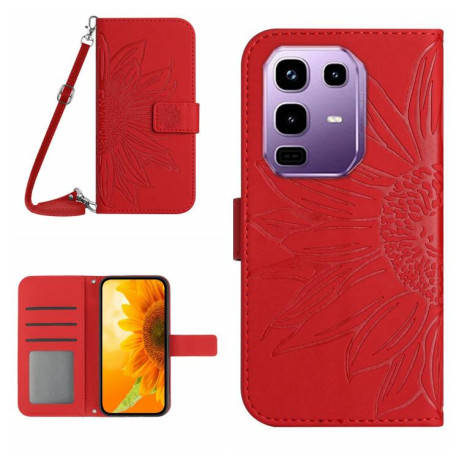 Чехол-книжка Skin Feel Sun Flower для Infinix Note 50 Pro 4G / Note 50 4G - красный