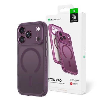 Оригинальный чехол AmazingThing Titan Pro Lens с MagSafe для iPhone 18 Pro Max — фиолетовый
