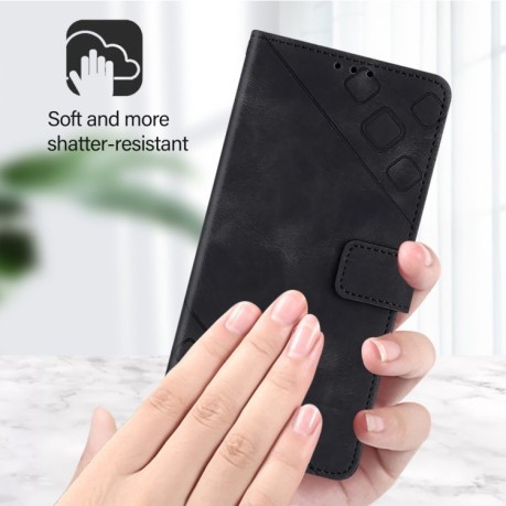 Чехол-книжка Skin-feel Embossed для Realme GT 7 Pro 5G - черный
