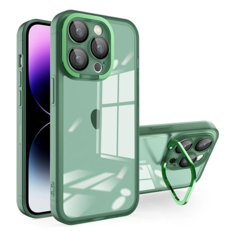 Протиударний чохол Invisible Lens Bracket Matte для iPhone 15 - зелений