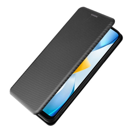 Чехол-книжка Carbon Fiber Texture на Xiaomi Poco C40/Redmi 10c - черный