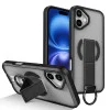 Противоударный чехол Skin-Friendly D-Ring Holder Magnetic с магнитным кольцом для iPhone 16 — чёрный