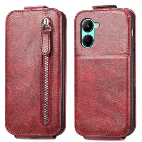 Флип-чехол Zipper Wallet Vertical для Realme C33 - красный
