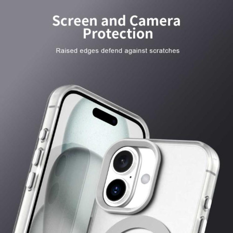 Противоударный чехол Candy Magsafe PC Hybrid TPU для iPhone 17 - белый
