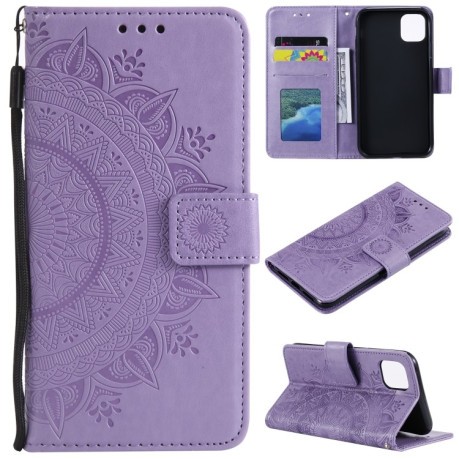 Чохол-книга Totem Flower для iPhone 14 - фіолетовий