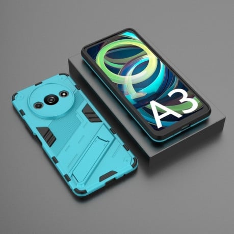 Противоударный чехол Punk Armor для Xiaomi Redmi A3 4G Global - синий