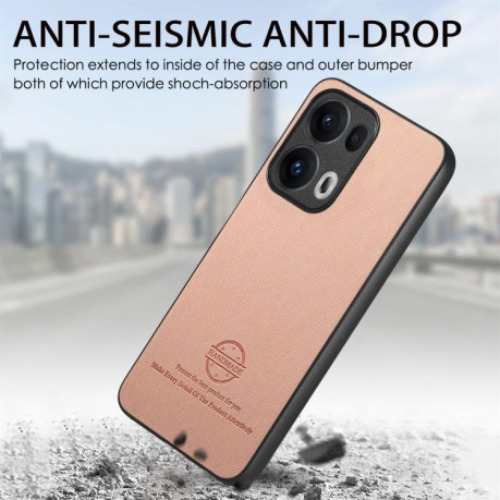 Чохол Twill Fabric Leather Skin Back для OPPO Reno13 Pro Global - рожевий