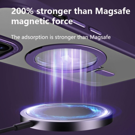 Чохол протиударний Skin Feel MagSafe Magnetic для iPhone 15 - фіолетовий